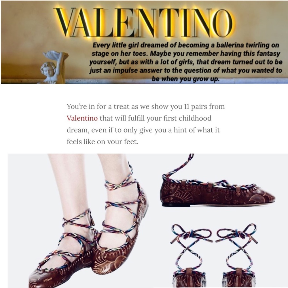 Valentino Garavani Ankle Tie Ballet Flats Leather - Picture 15 of 16